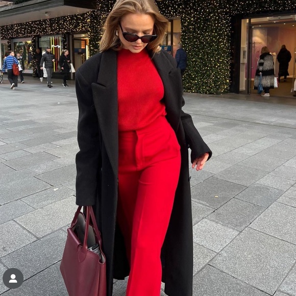 Zara Double Faced Wool Blend Double Breasted Coat - Picture 2 of 16